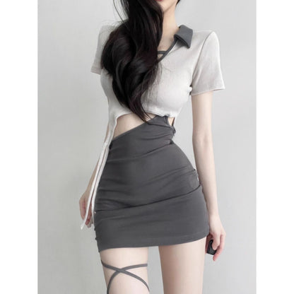Dress/アシメドッキングタイトワンピース ST/No.27907
