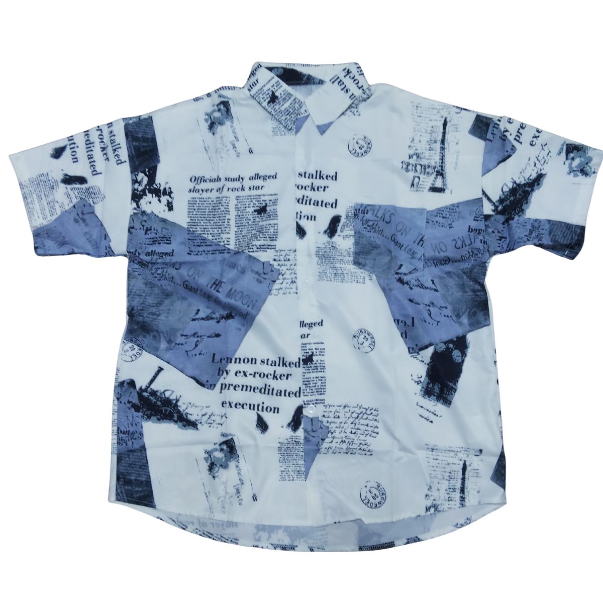 Shirts/ニュースペーパー総柄シャツ ST/No.27915