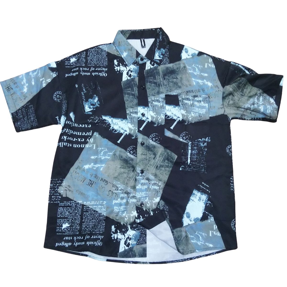 Shirts/ニュースペーパー総柄シャツ ST/No.27915