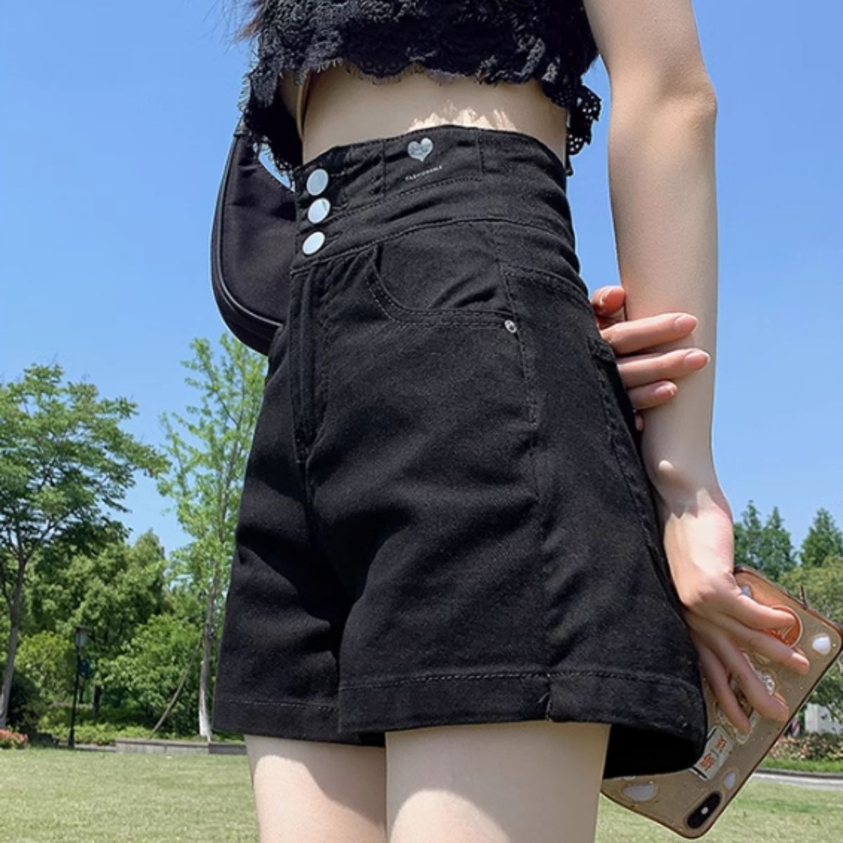 Pants/編み上げハイウエストショーパン ST/No.27922