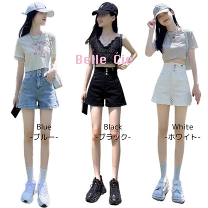 Pants/編み上げハイウエストショーパン ST/No.27922