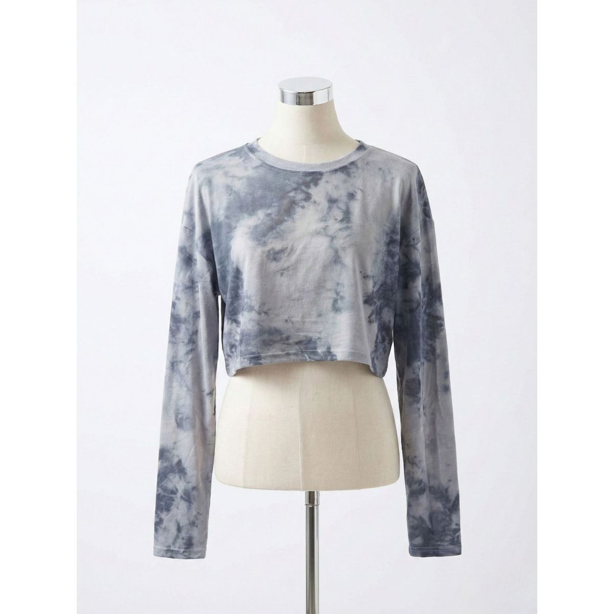 シアーTシャツ レディース 長袖 ショート丈 タイダイ グラデーション シースルー 韓国ファッション Belle Cie ST/No.27923