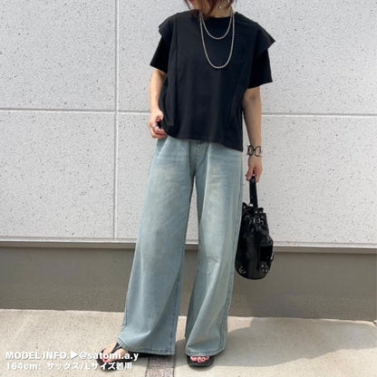 Pants/ワイドフレアデニムロングパンツ ST/No.27939