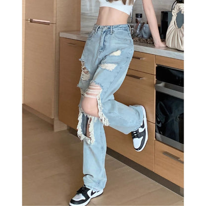 Pants/ダメージワイドデニムパンツ ST/No.27947
