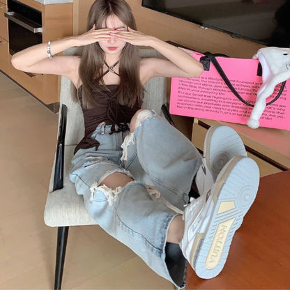Pants/ダメージワイドデニムパンツ ST/No.27947