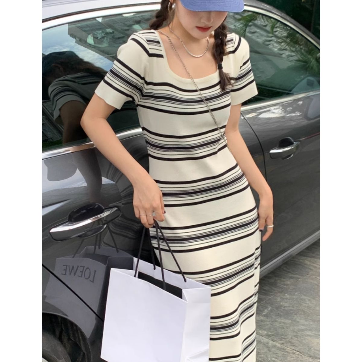 Dress/サマーニットボーダーワンピース ST/No.27956