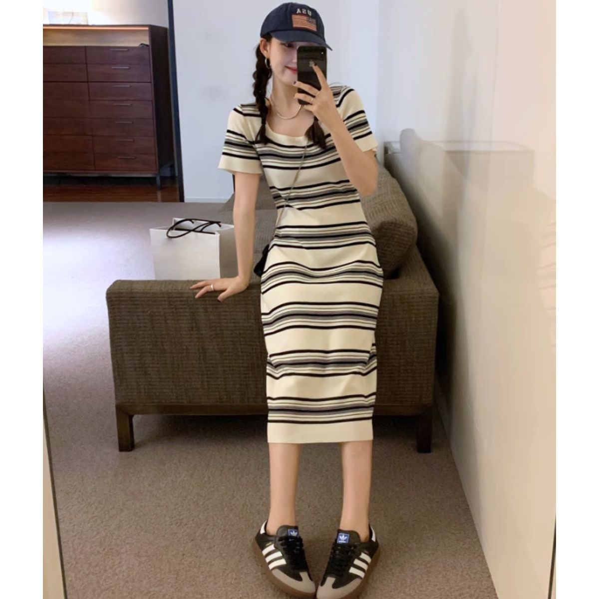Dress/サマーニットボーダーワンピース ST/No.27956
