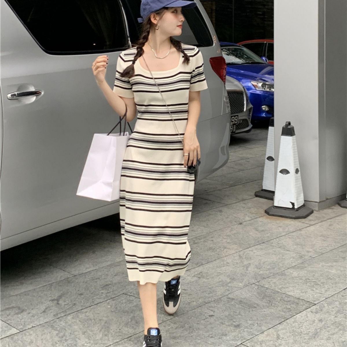 Dress/サマーニットボーダーワンピース ST/No.27956
