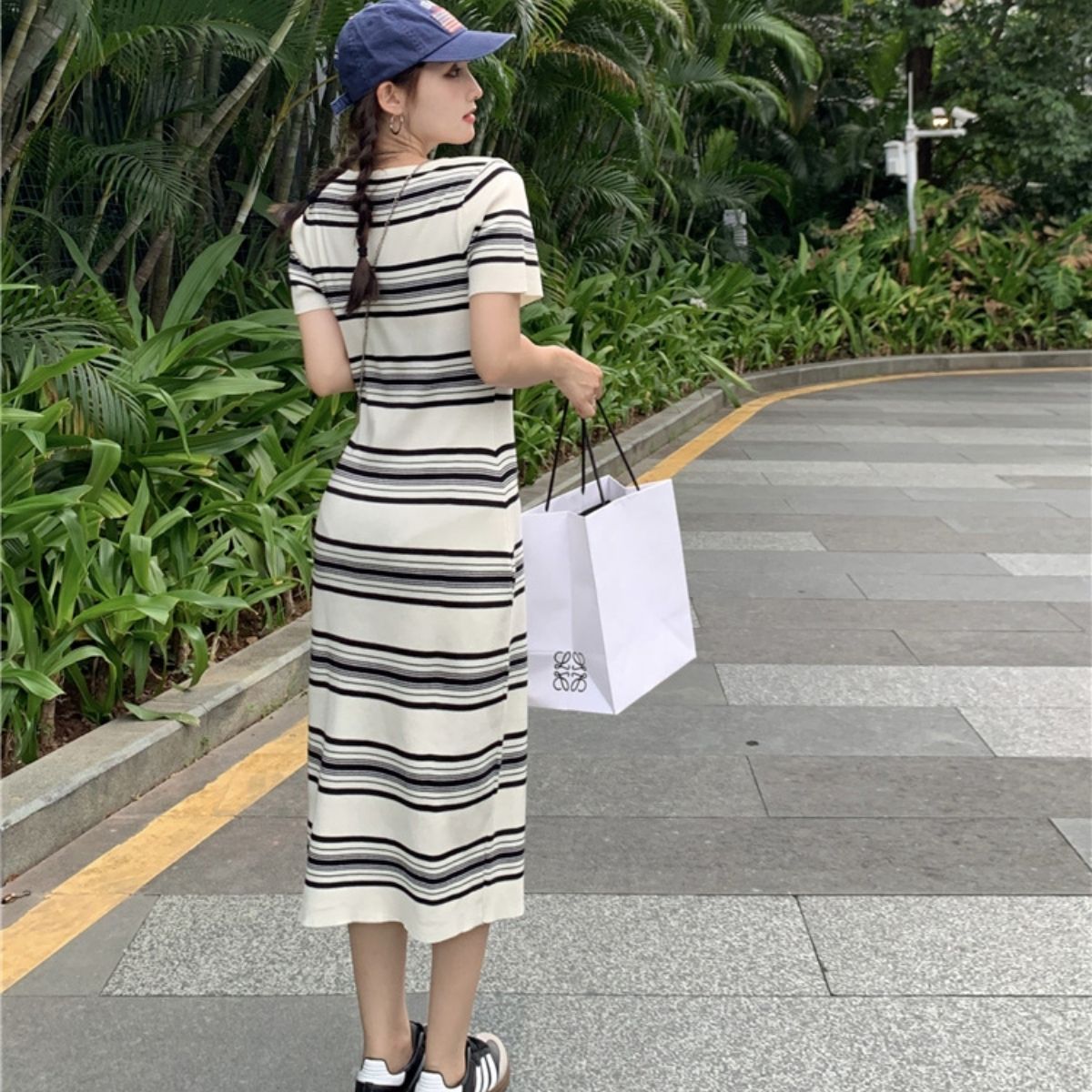 Dress/サマーニットボーダーワンピース ST/No.27956
