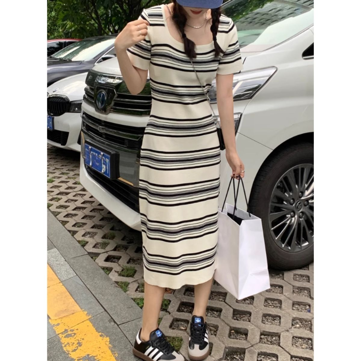 Dress/サマーニットボーダーワンピース ST/No.27956