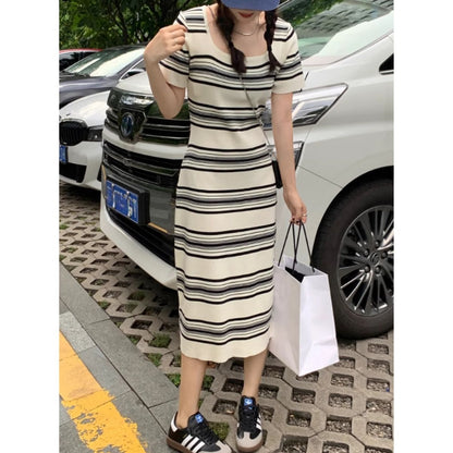 Dress/サマーニットボーダーワンピース ST/No.27956