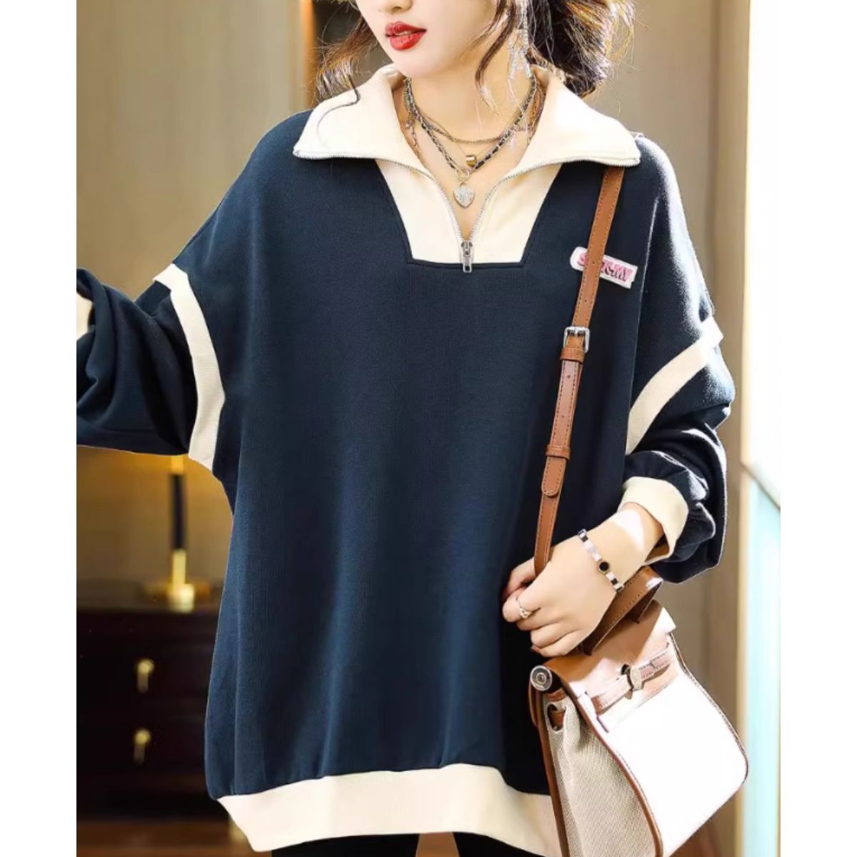 Tops/ハンサムハーフジッププルオーバー ST/No.27964