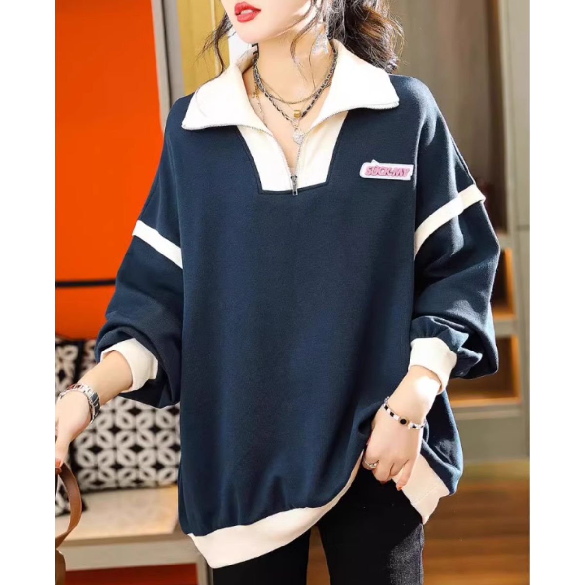 Tops/ハンサムハーフジッププルオーバー ST/No.27964