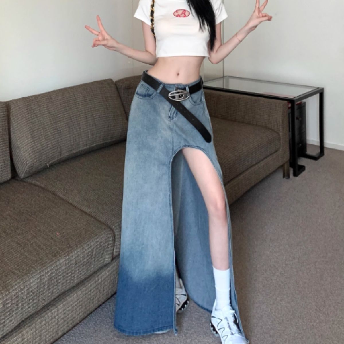 Skirt/ディープスリットロングスカート ST/No.27967