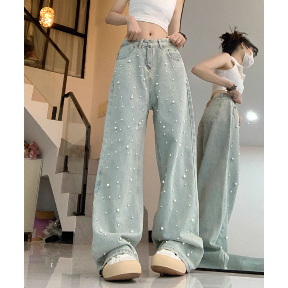 Pants/パールデニムワイドパンツ ST/No.27993