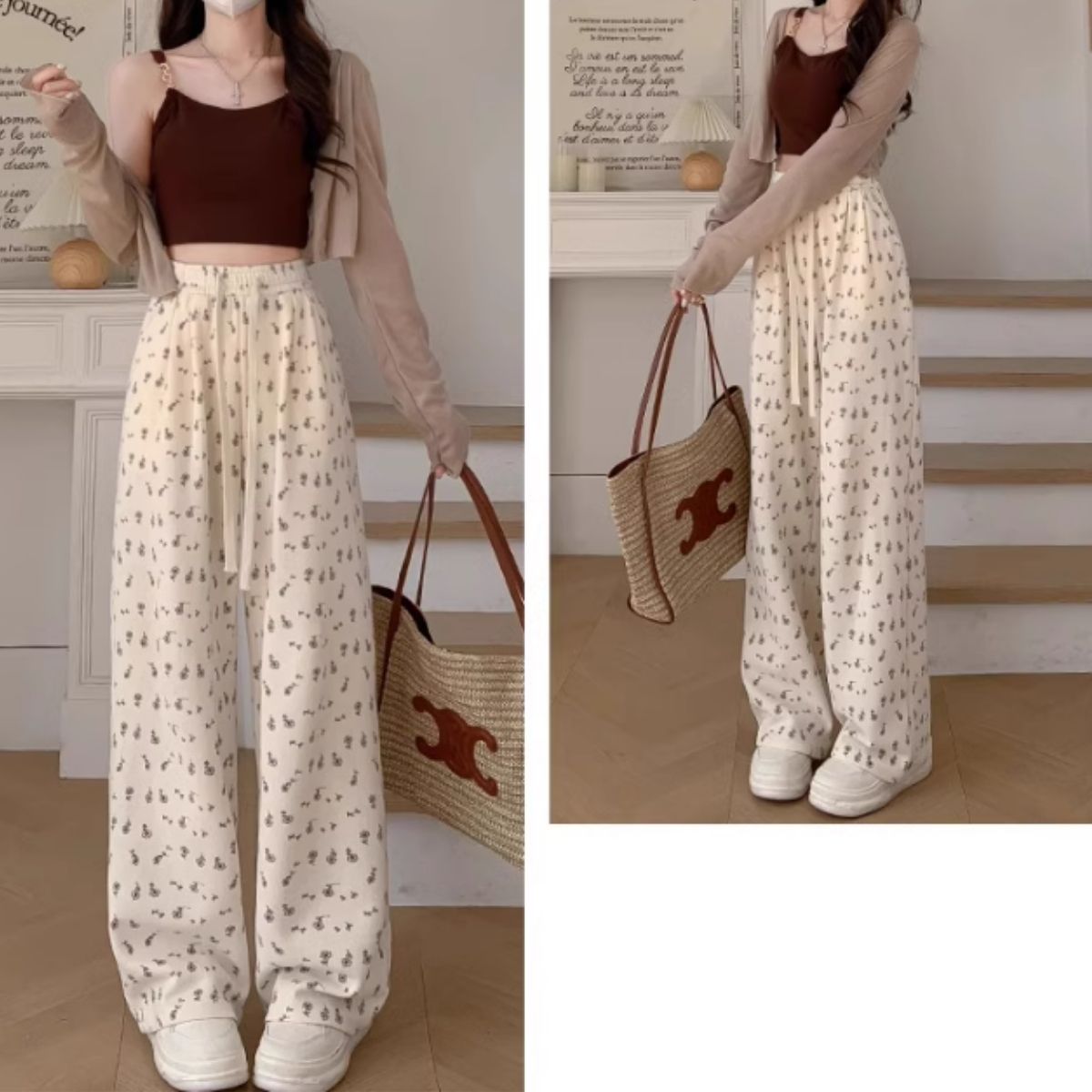 Pants/小花総柄ストレートパンツ ST/No.27994