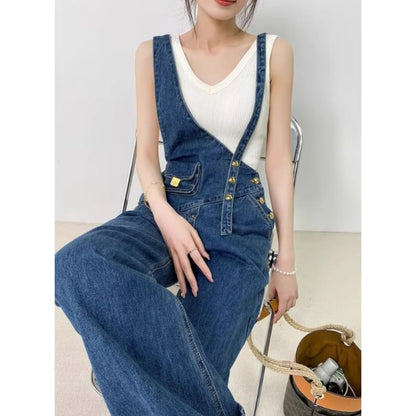 Overalls/アシメショルダーデニムサロペット ST/No.27999