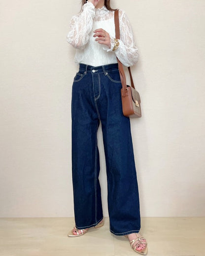 Blouse/ハイネックシアー小花長袖トップス ST/No.27828