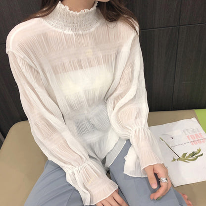 Blouse/ シアーシャーリングシフォンブラウス ST/No.27196