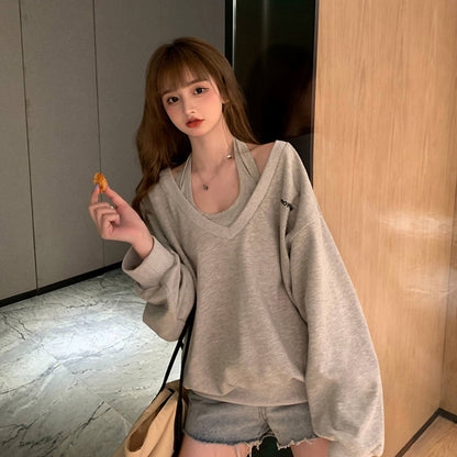 Sweat/ ざっくりVネックスウェットトップス ST/No.27214