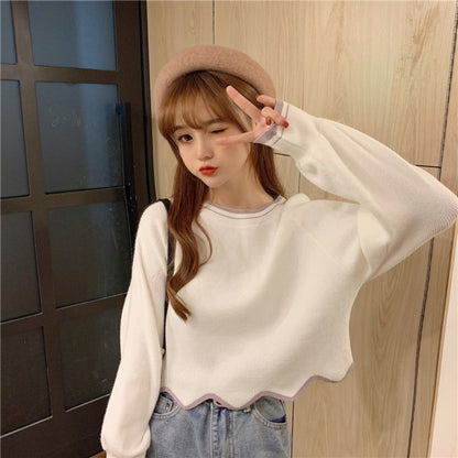 Tops/ スカラップニットトップス ST/No.27228
