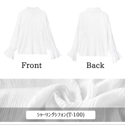 Blouse/ シアーシャーリングシフォンブラウス ST/No.27196