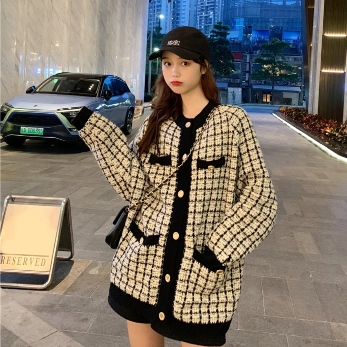 Cardigan/ツイードニットカーディガン　ST/No.27199