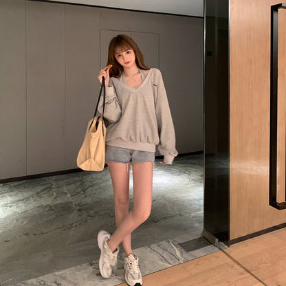 Sweat/ ざっくりVネックスウェットトップス ST/No.27214