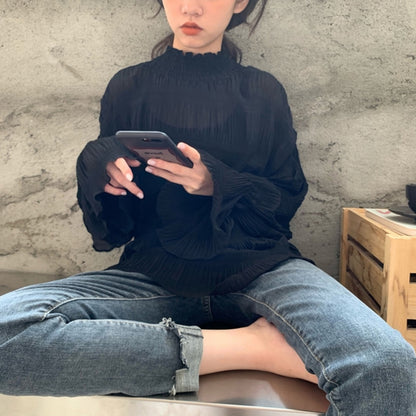 Blouse/ シアーシャーリングシフォンブラウス ST/No.27196