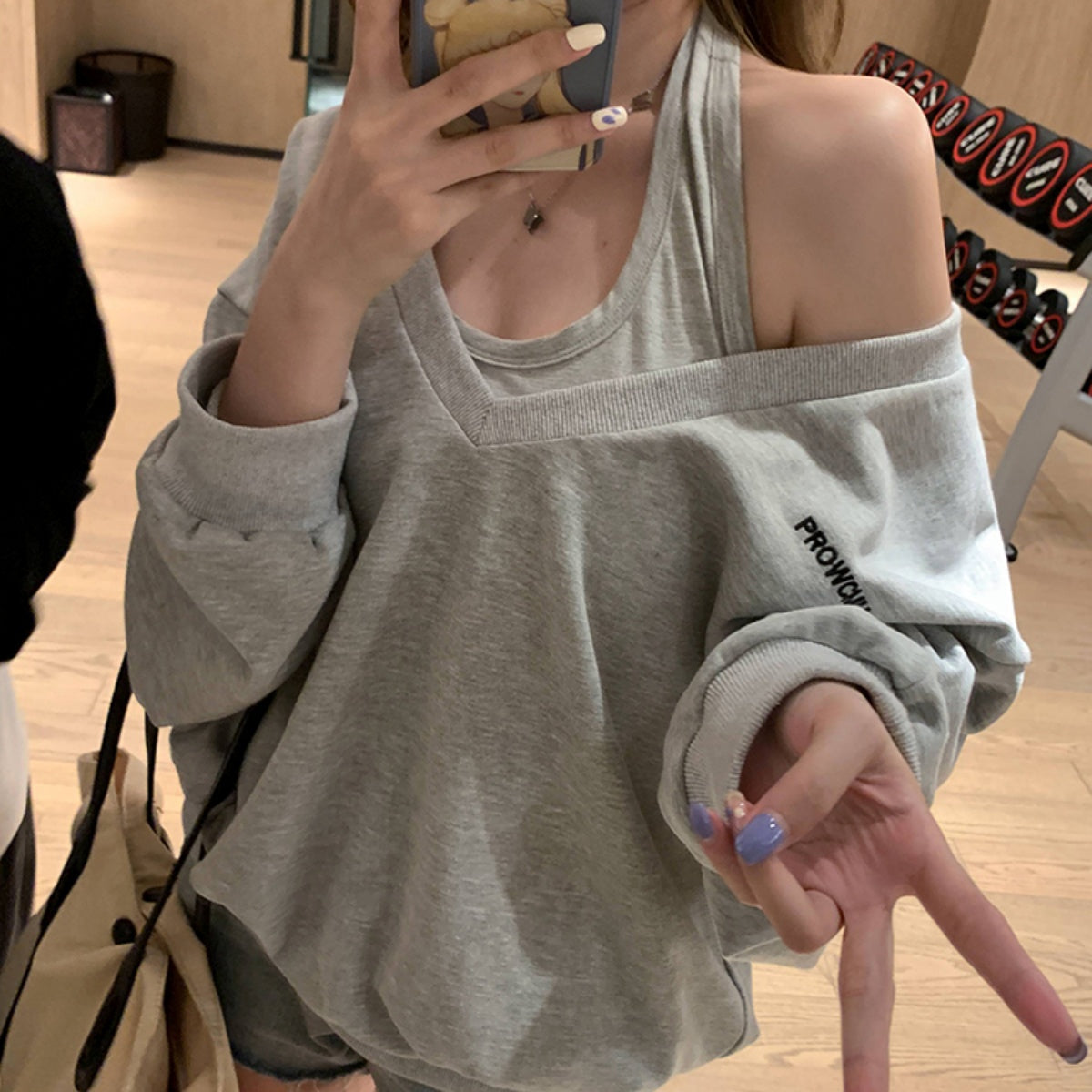 Sweat/ ざっくりVネックスウェットトップス ST/No.27214