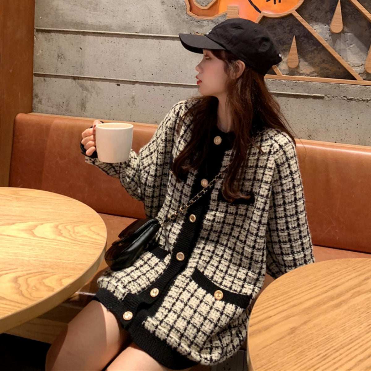 Cardigan/ツイードニットカーディガン　ST/No.27199