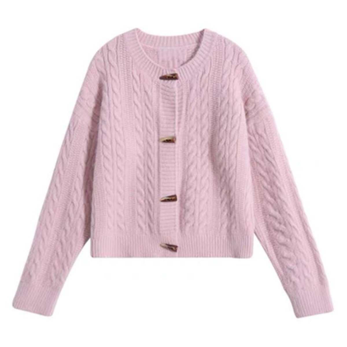 Knit/トグルボタンケーブルニットセーター ST/No.27367
