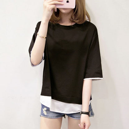 Tops/ 配色フェイクレイヤードトップス  ST/No.27249