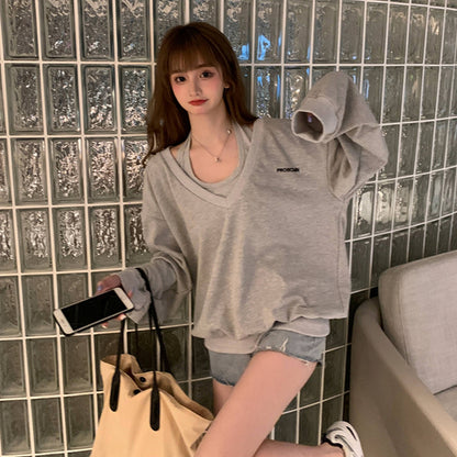 Sweat/ ざっくりVネックスウェットトップス ST/No.27214