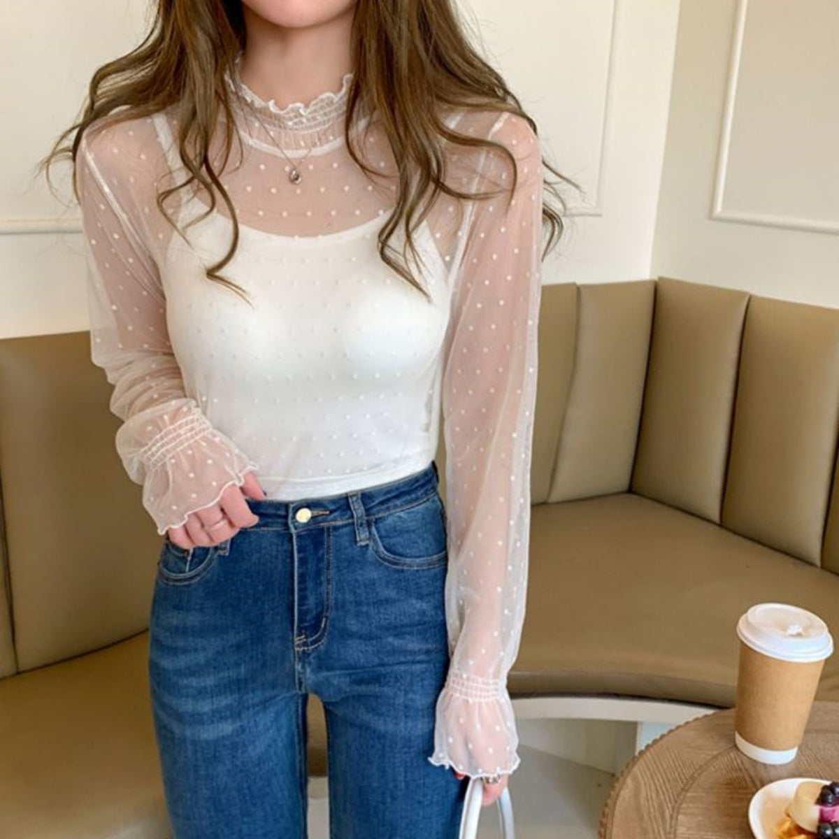 Tops/ シースルーレース ST/No.27255