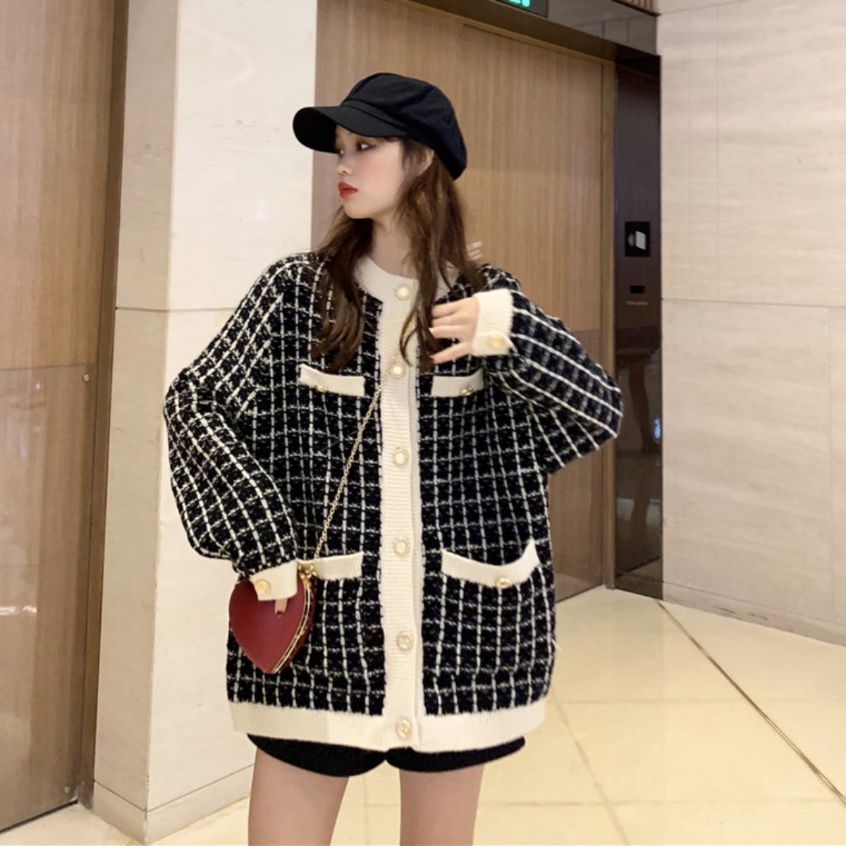 Cardigan/ツイードニットカーディガン　ST/No.27199
