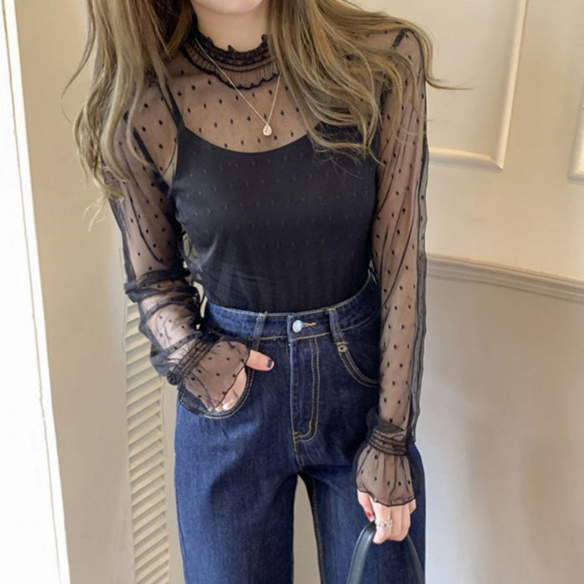 Tops/ シースルーレース ST/No.27255