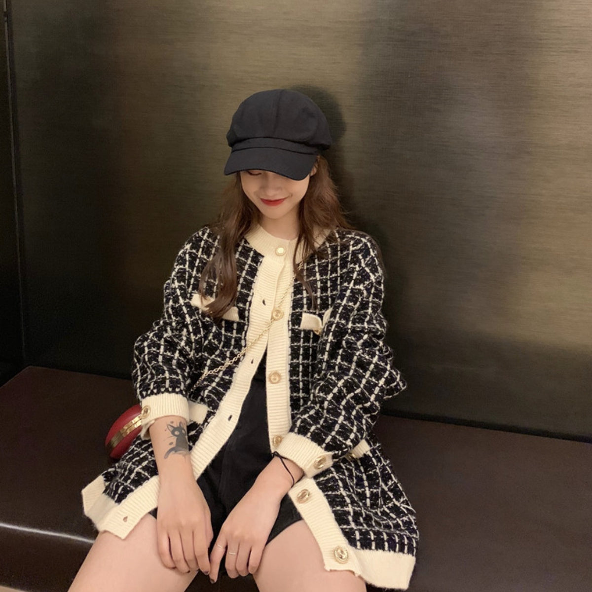 Cardigan/ツイードニットカーディガン　ST/No.27199