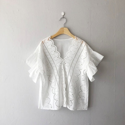 Blouse/スカラップ刺繍ブラウス ST/No.27480