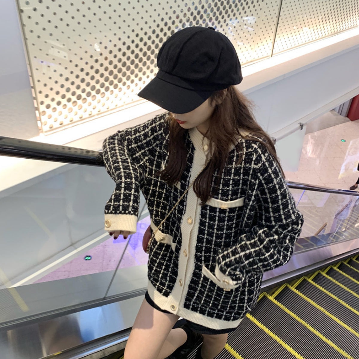 Cardigan/ツイードニットカーディガン　ST/No.27199