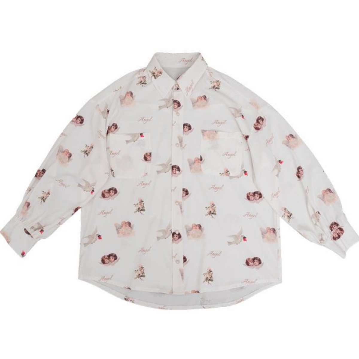 Tops/ エンジェル サテンシャツ 長袖 ST/No.27260