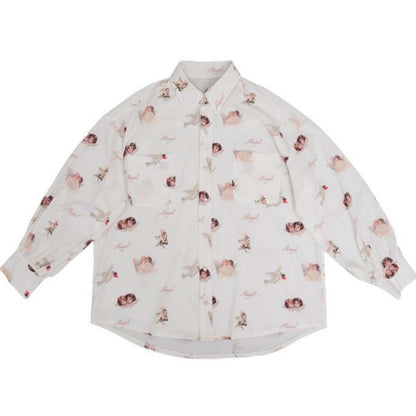 Tops/ エンジェル サテンシャツ 長袖 ST/No.27260