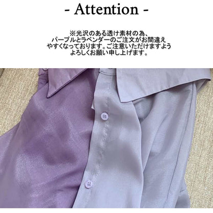 Tops/ シアーシャツ 脇リボン  ST/No.27261