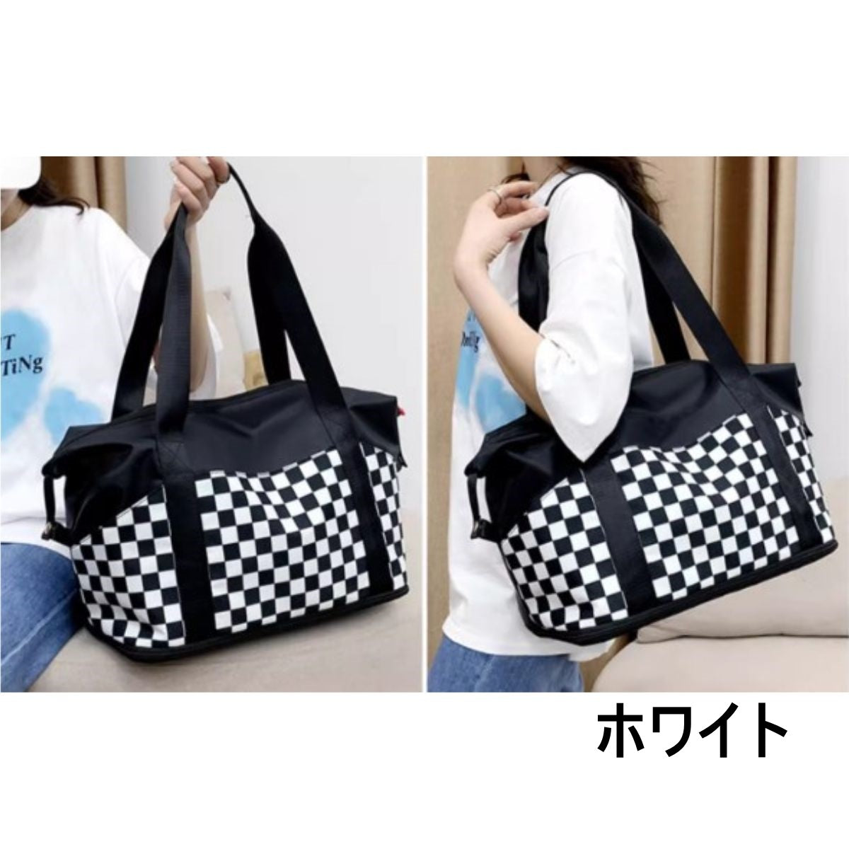 Bag/柄配色多機能ボストンバッグ ST/No.26022