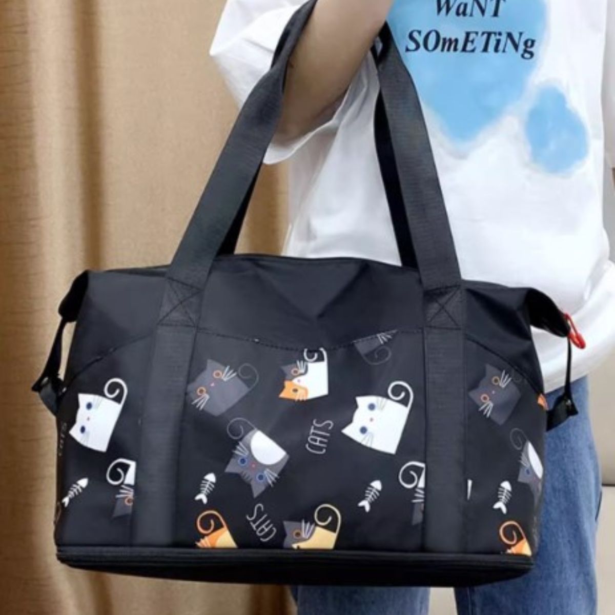 Bag/柄配色多機能ボストンバッグ ST/No.26022