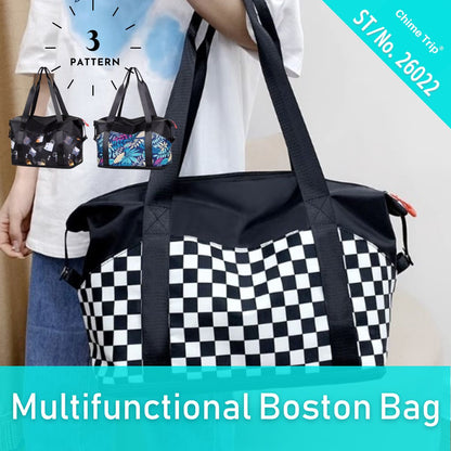 Bag/柄配色多機能ボストンバッグ ST/No.26022