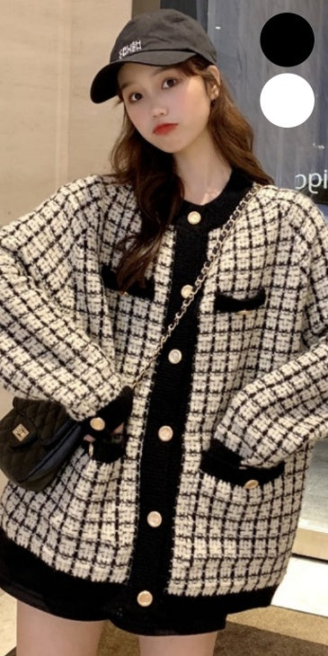 Cardigan/ツイードニットカーディガン　ST/No.27199