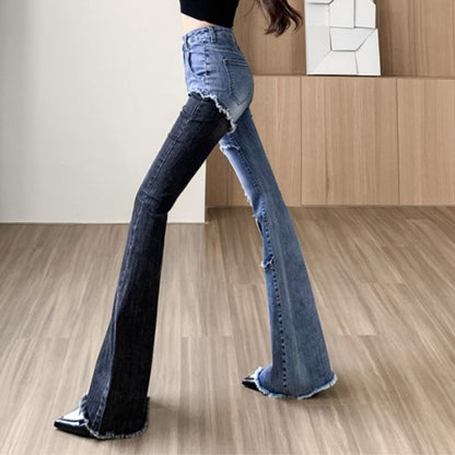 Pants/アシンメトリーデニムベルボトム ST/No.27733