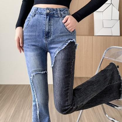 Pants/アシンメトリーデニムベルボトム ST/No.27733