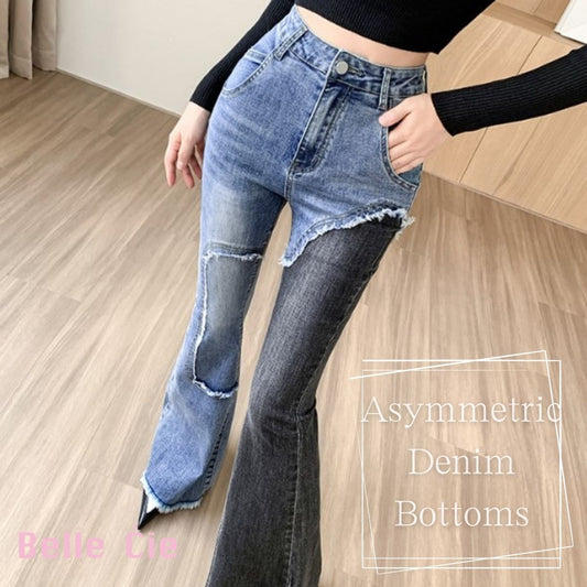 Pants/アシンメトリーデニムベルボトム ST/No.27733
